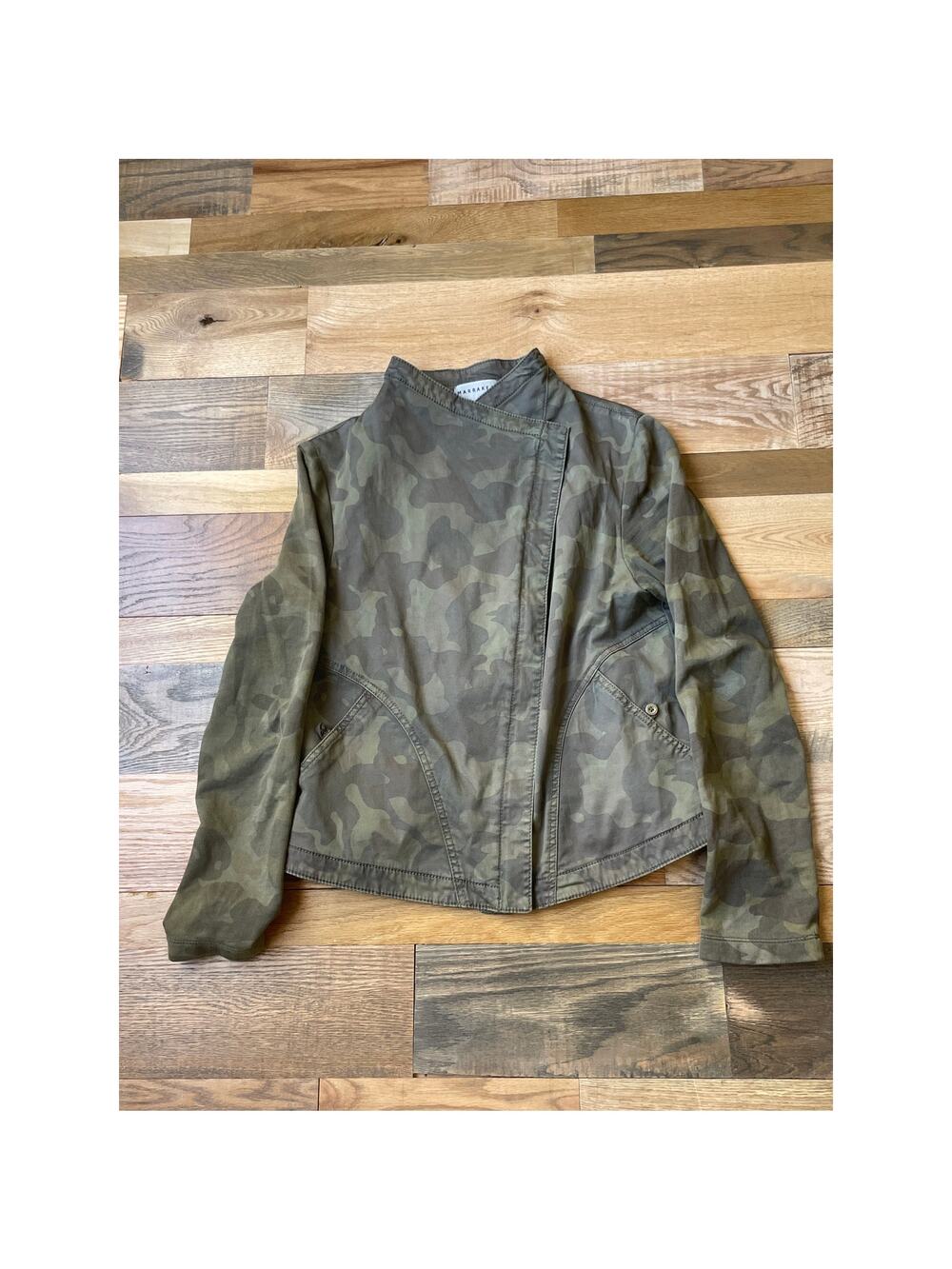 Marrakech Camo Moto Jacket Womens Large Green Utility Military